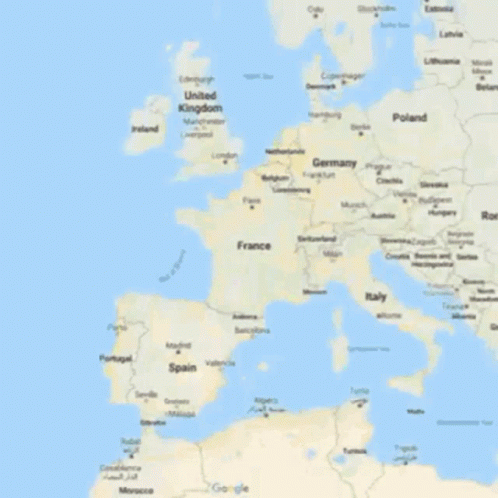a map of europe with its major cities and cities