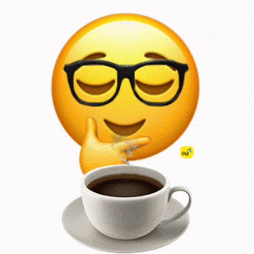 a cup of coffee that has the face of an emojble on it