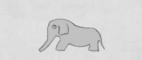 an elephant is drawn on the side of a white wall