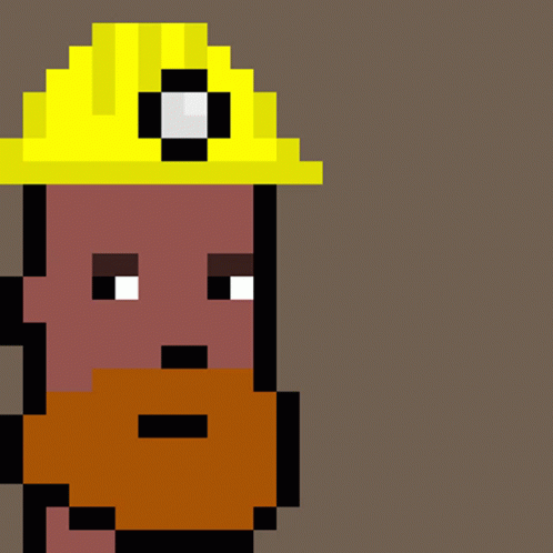 a pixellated picture of a man with a hat