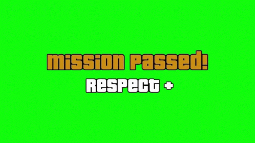 the word mission passed is shown against a green background