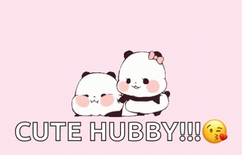 cute cartoon pandas hugging in the shape of a hug