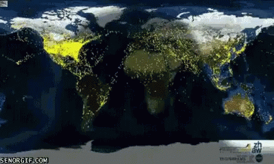 a pograph of the earth as it is lit up