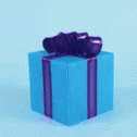 a yellow box is wrapped in satin fabric and has a purple ribbon on it