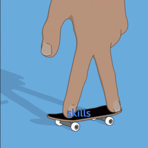 cartoon style drawing of skate boarder with a sign for ss