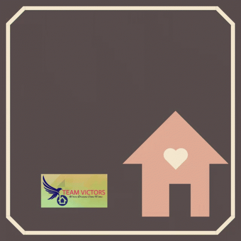 an illustration of house with a card, with heart and word on it