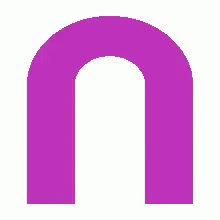 the purple letter u has an unusual shape