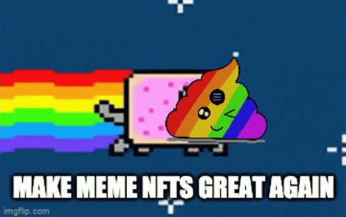 a rainbow - colored television has an open trunk on the front and bottom with a message reading make memes nfss great again