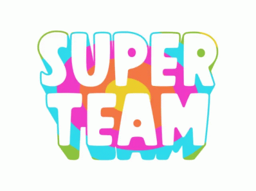 the word super team painted in different colors