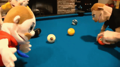 some wii video game screens playing a billiard