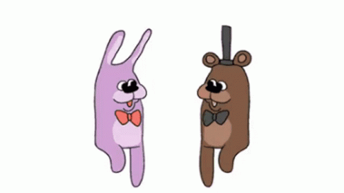 a couple of cartoon animals with bow ties