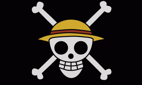 a skull with bones wearing a blue hat