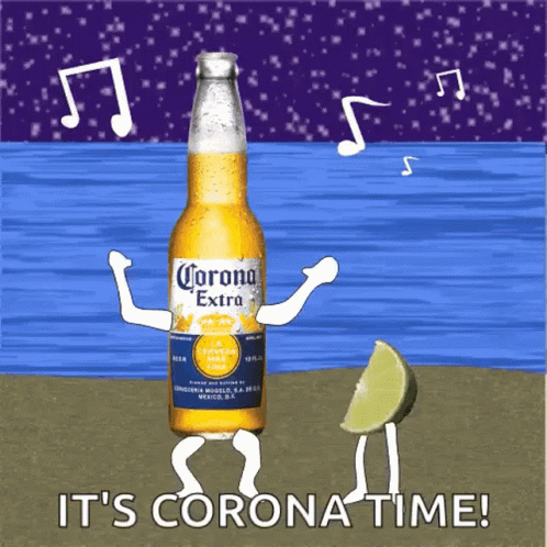 a bottle of corona extra is in the water