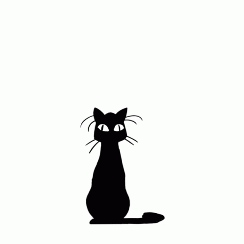 the silhouette of a cat with eyes wide open