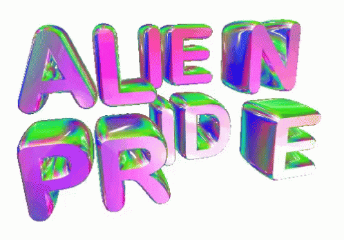 an image of a white background with the words alien pride