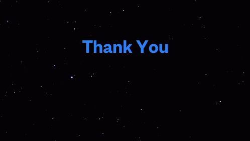 a black background with an orange thank you message