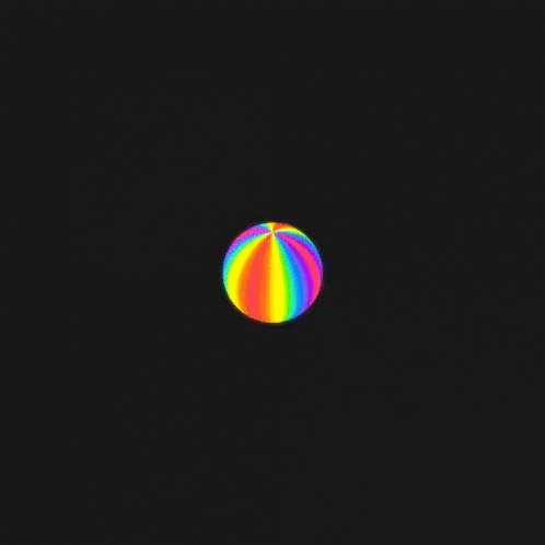 colorful ball with bright red, yellow, blue, green and orange