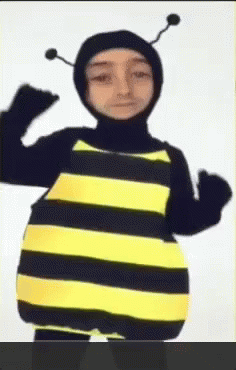 the blue and black costume has a insect on its back