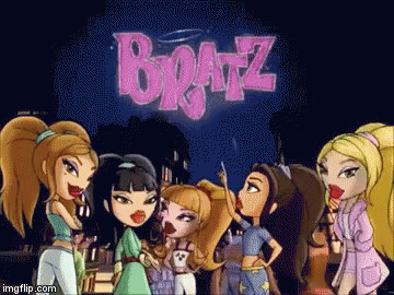 group of girls with blue hair, the text boafz is above them