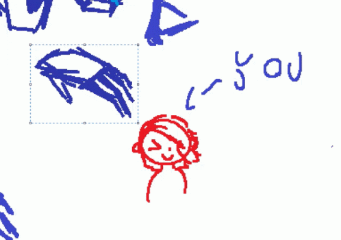 an image of someone in red text and blue writing
