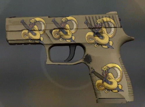 a picture of a gun that is painted with chinese designs