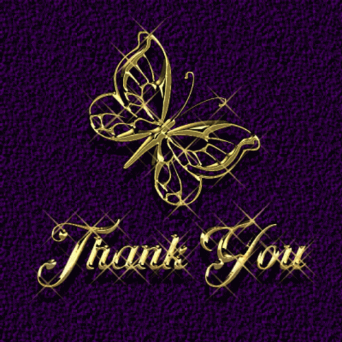 the words thank you with a erfly on the front