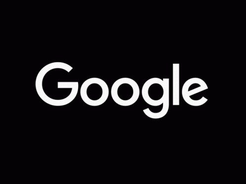 the google logo is white on black
