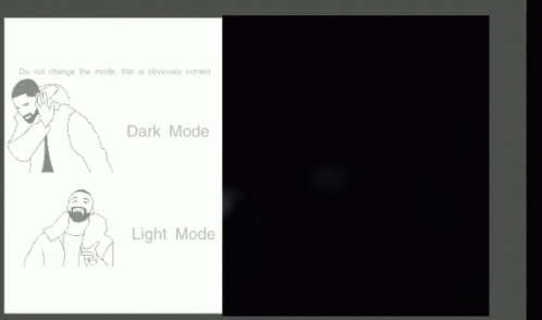 the picture shows what does it mean to be dark mode