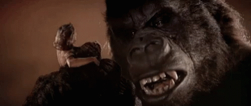 a gorilla that has his hand in his mouth