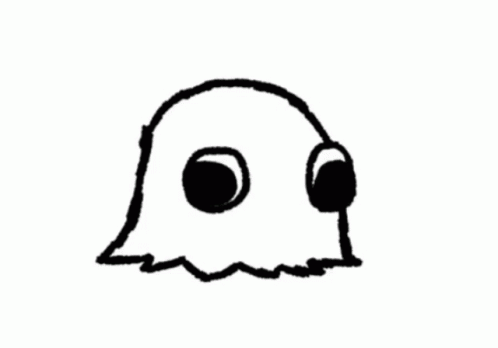 black and white drawing of a ghost