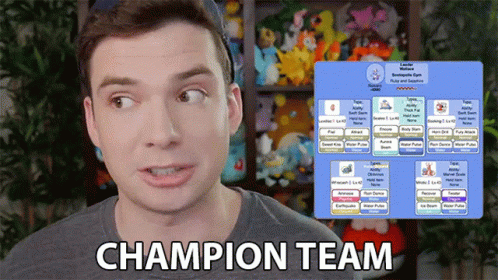 a computer screen showing an image of a man in a computer game called champion team