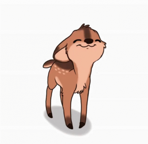 an animation style cartoon of a dog with its back turned