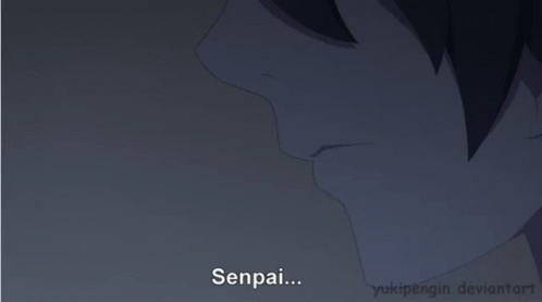 anime picture that says sempai the main character