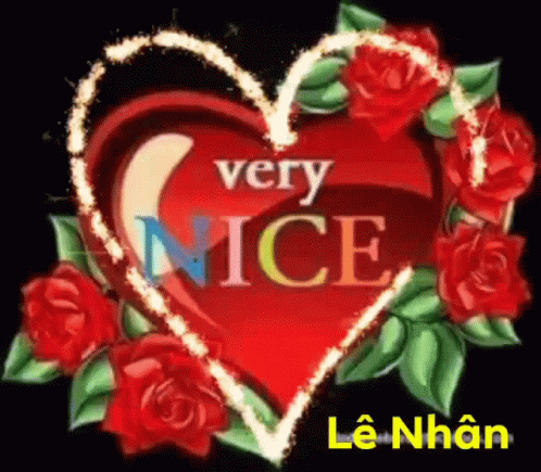 a heart shaped banner that says very nice