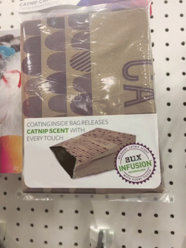 a package of fabric and an ad for catnip