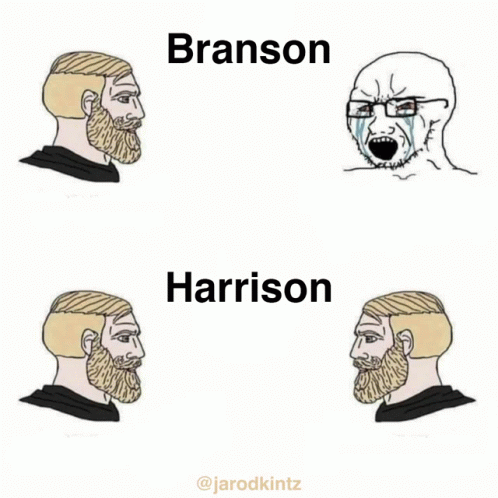 three cartoon faces with different types of beards