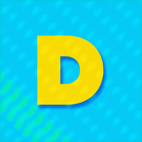 the letter d is made of blue paper