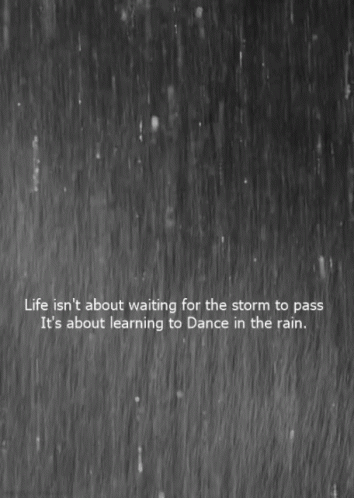 the words are written on the wall above a picture of rain