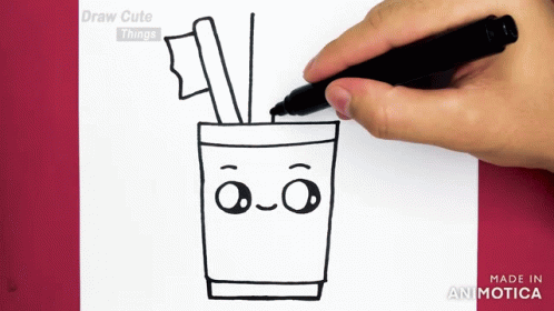 hand drawing a picture of a drink with pencil