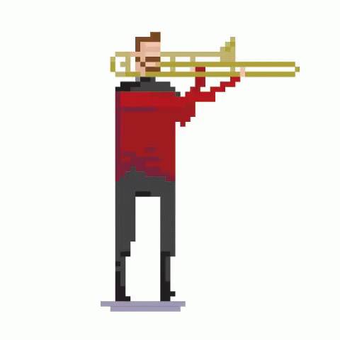 a pixelated figure holding an object in one arm