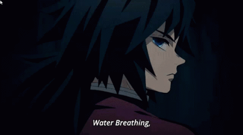 a anime image with a quote from water breathing