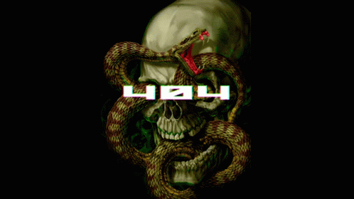 an old - school logo with a skull and snake in the center