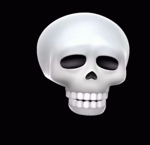 the skull of an adult is white with black eyes