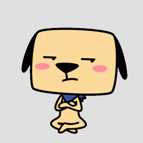 a cartoon dog has his face turned to look like he is being hugged