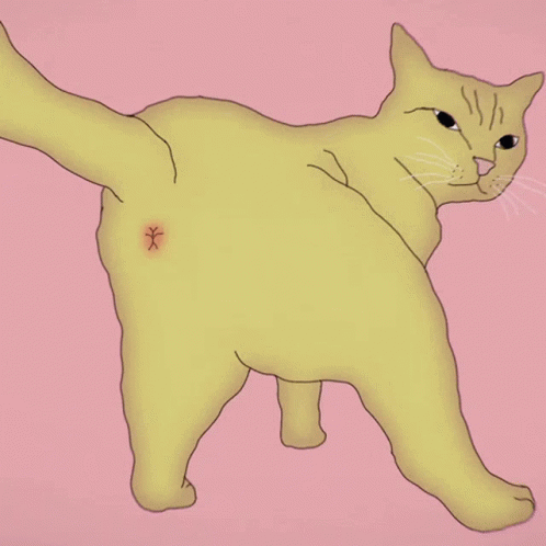 a drawing of a cat on purple background