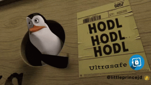 the cartoon penguin has the words hodl hoodl hool on it