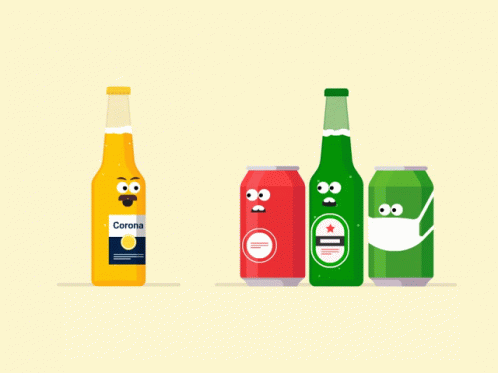 three different types of sodas, one with sad faces on it