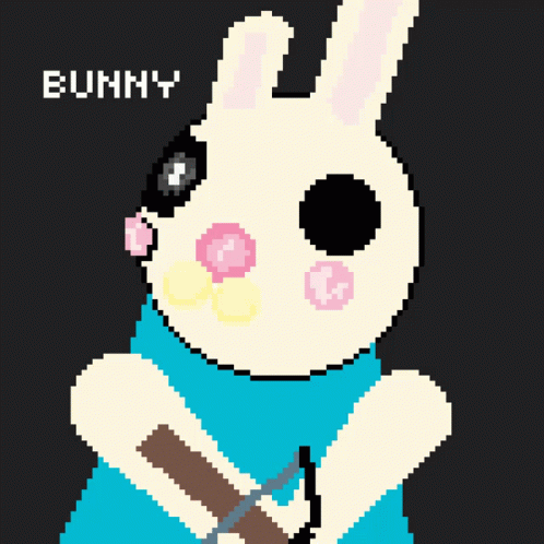 a pixel art of a rabbit wearing a yellow dress