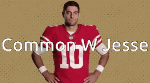 a person wearing a football uniform and with the words common jesse on it