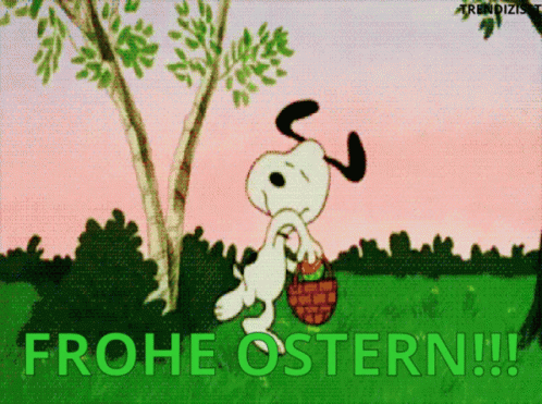 a cartoon image with the words frohe ostern